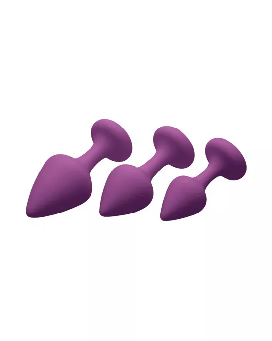 Purple Pleasures 3 Piece Silicone Anal Plugs