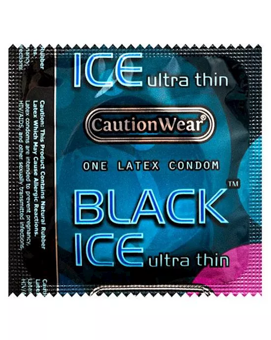 Caution Wear Black Ice Condoms - 1000 Pack