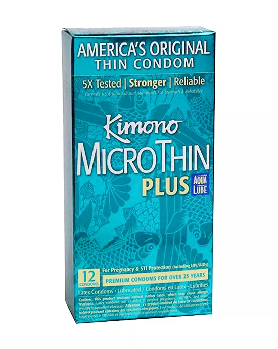 Kimono Microthin Ultra Lubricated with Aqua Lube - 12 Pack
