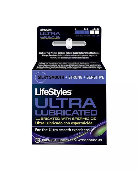 Lifestyles Ultra Lubricated Condoms with Spermicide 3 Pack