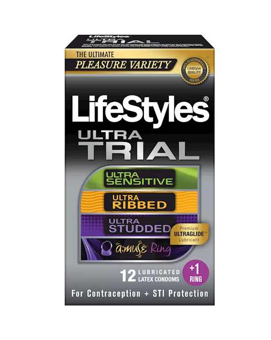 Lifestyles Ultra Trial 12 Plus 1 Condoms with Vibrating Ring