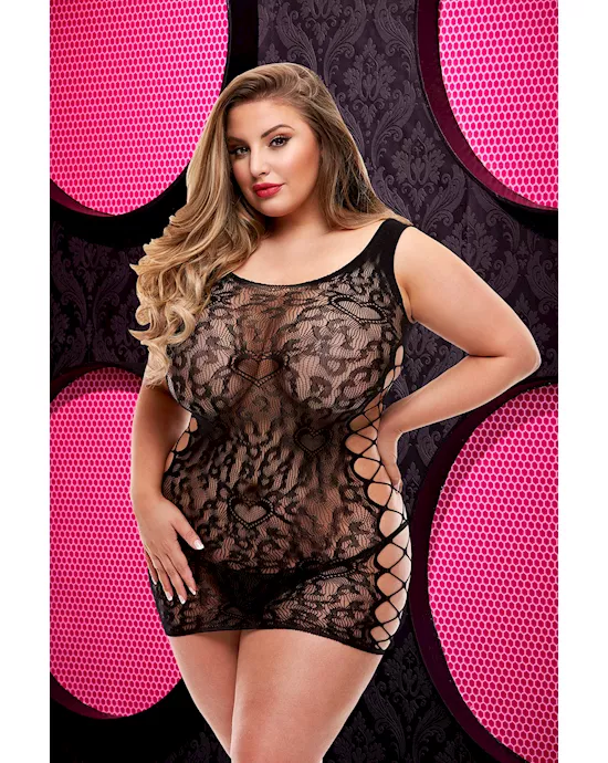 Leopard Lace Mini Dress
