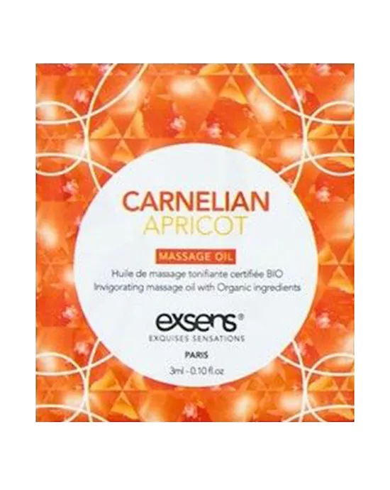 Organic Massage Oil with Stones Sachet - Carnelian Apricot