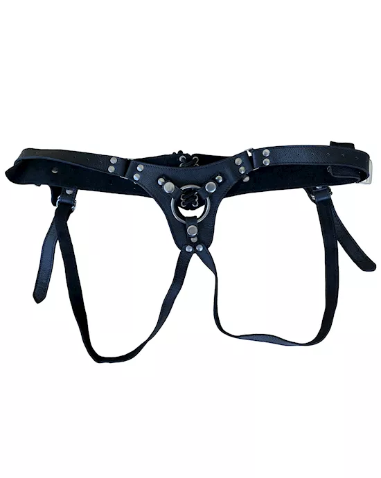 Bound X Adjustable Leather Strap On Harness