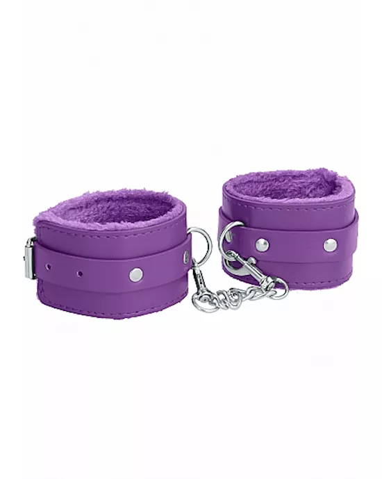 Ouch! Plush Leather Hand Cuffs