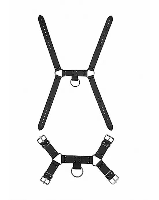 Ouch! Skulls and Bones - Male Harness with Spikes 
