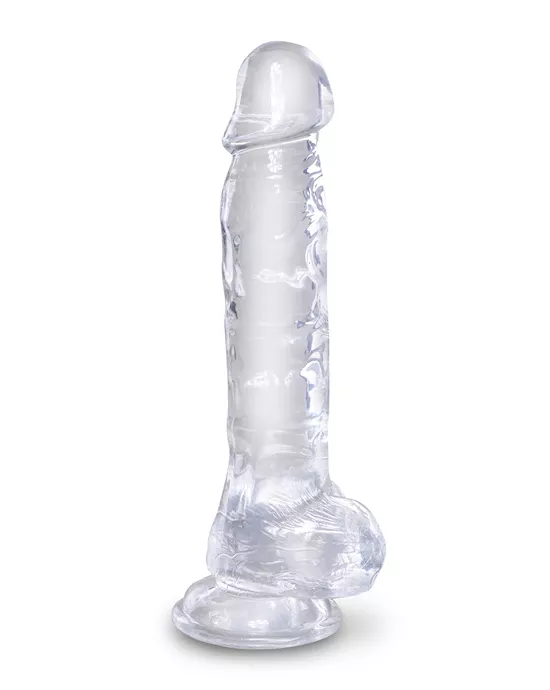 King Cock Clear Dildo with Balls - 8 Inch