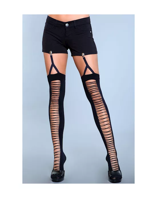 Illusion Clip Garter Thigh Highs