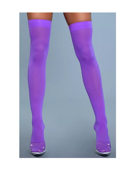 Opaque Nylon Thigh Highs