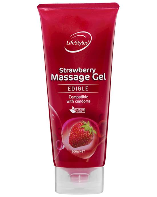 Lifestyles Massage Gel - Strawberry - 200gm