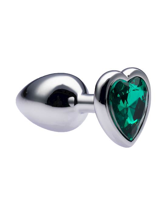 Kink Range Alloy Love Heart Gemmed Butt Plug - 2.7 Inch