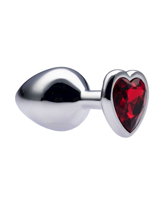 Kink Range Alloy Love Heart Gemmed Butt Plug - 3.2 Inch