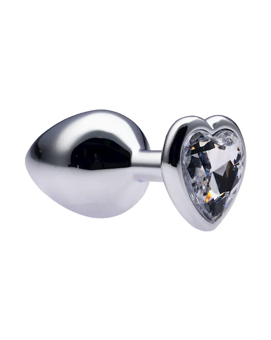 Kink Range Alloy Love Heart Gemmed Butt Plug - 3.2 Inch
