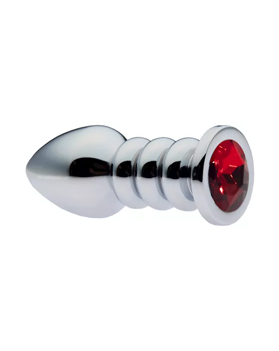 Kinki Ribbed Gemmed Butt Plug