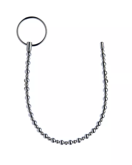 Kink Range Metal Ring Beaded Penis Plug - 12.9 Inch