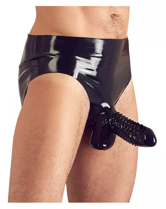 Mens Latex Panties With Penis Sleeve