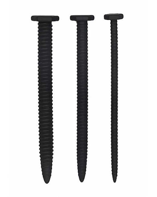 Silicone Screw Plug Set- Urethral Sounding Black