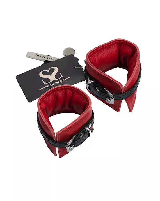 Bound X Padded Leather Wrist Cuffs with Thin Strap