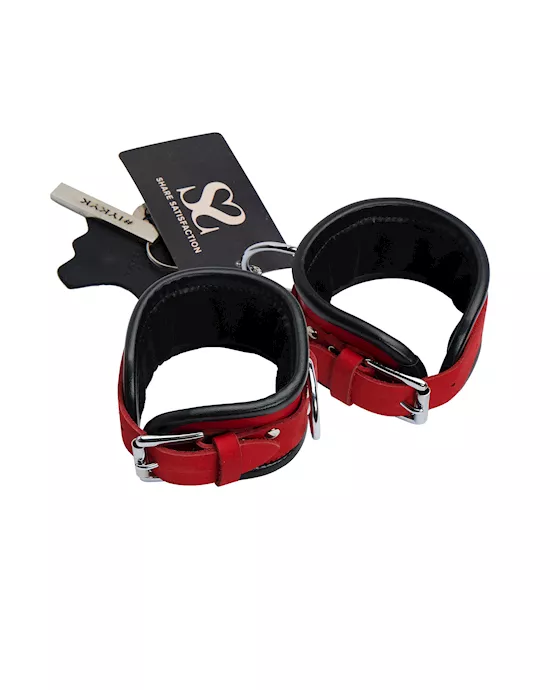 Bound X Rounded Nubuck Leather Wrist Cuffs