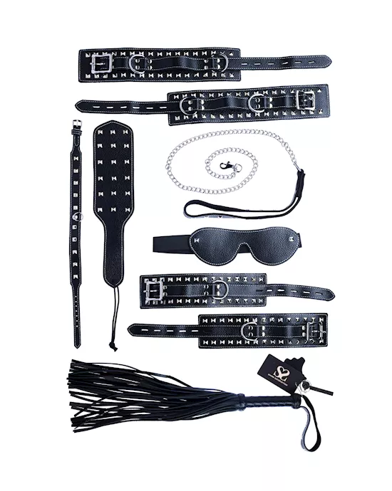 Bound X Studded Leather 7 Piece Bondage Kit