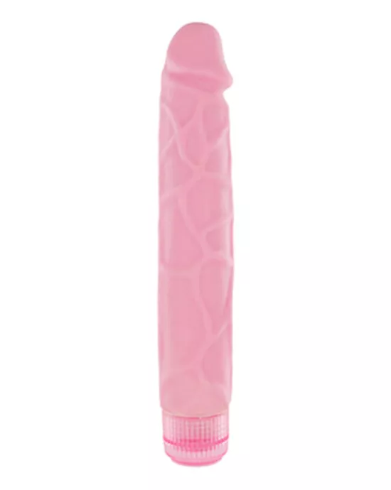 The Tower 9.5 Inch Vibrating Dildo Pink