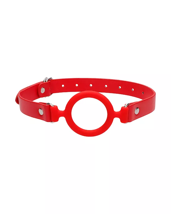 Silicone Ring Gag - With Leather Straps 