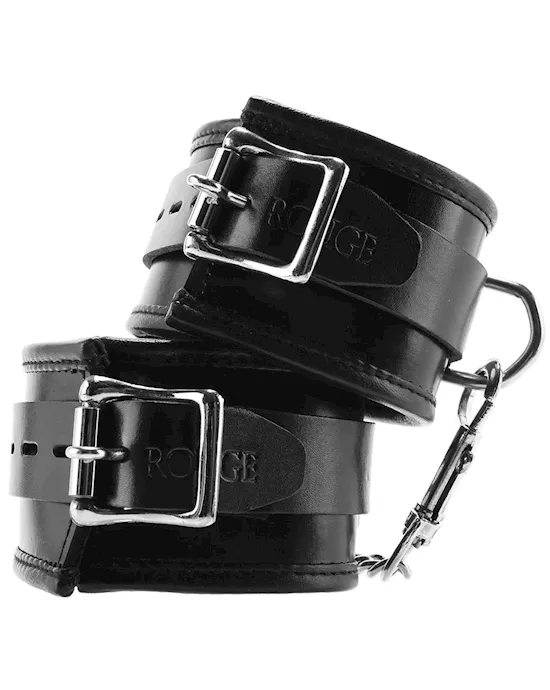 Rouge Leather Padded Wrist Cuffs