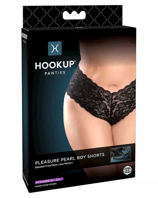 Hookup Panties Pleasure Pearl Boy Shorts - OS/XL