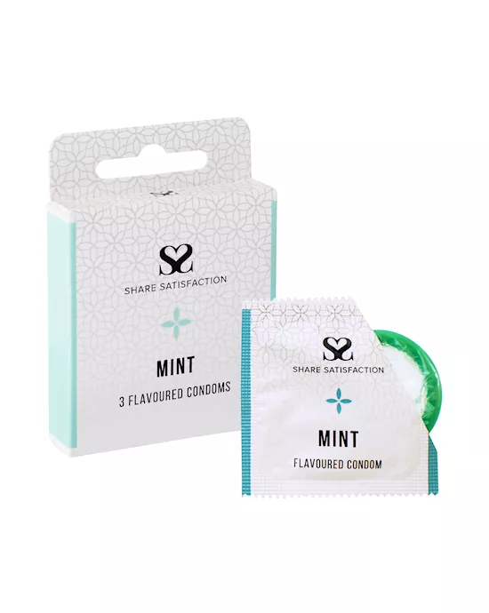 Share Satisfaction Mint Flavoured Condoms - 3 Pack