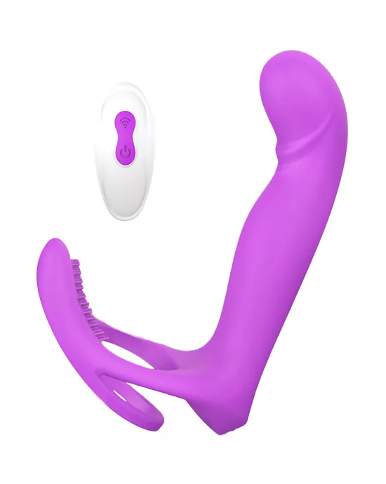 Amore Brush Remote Controlled Dual Penetration Cock Ring
