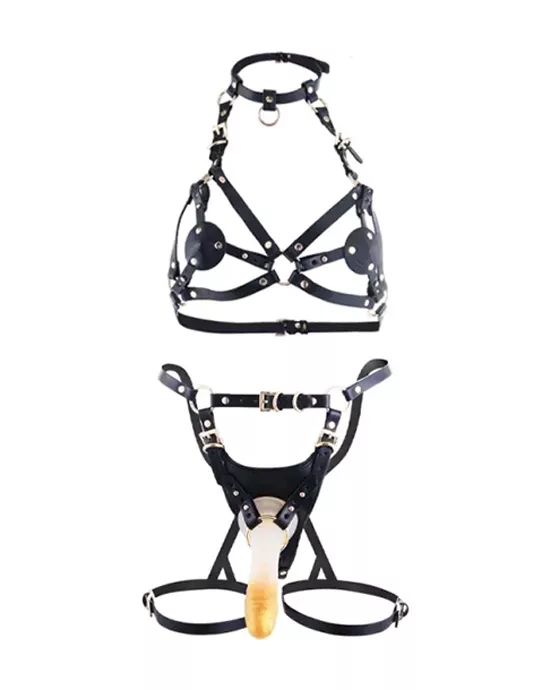 SEVANDA Queen Sheba Chest Harness and Strap-On Set