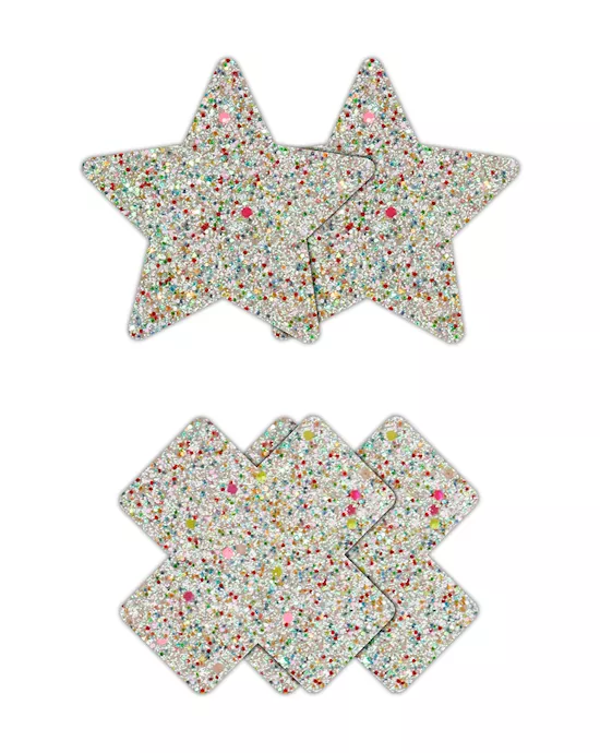 Pretty Pasties Star & Cross 2 Pair