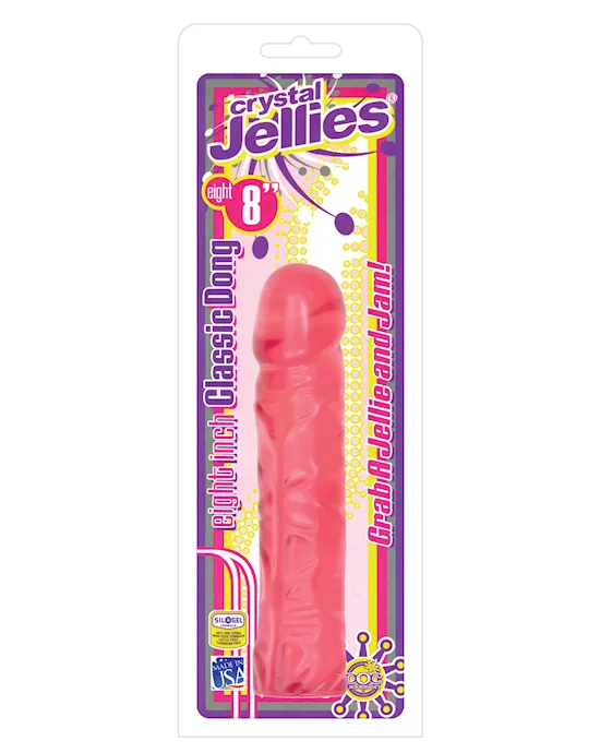 Crystal Jellies 8" Classic Dildo - Pink