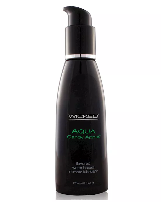 Wicked Sensual Care Aqua Water Based Lubricant - 4 Oz Candy Apple