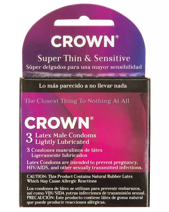 Crown Lubricated Condoms - Box of 3