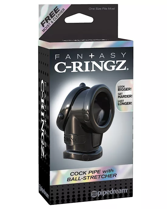 Fantasy C-Ringz Cock Pipe w/Ball Stretcher - Black