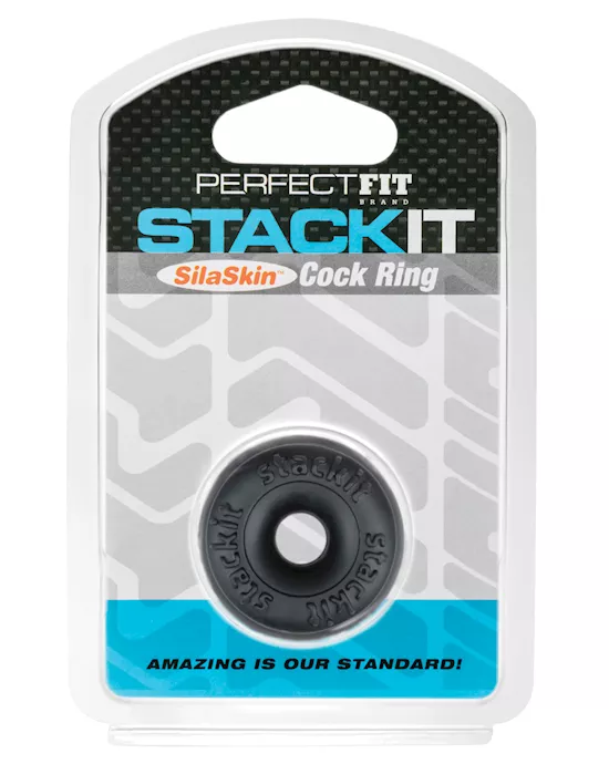 Perfect Fit Stackit Cock Ring - Black