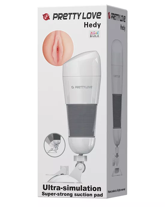 Pretty Love Hedy Suction Pad Stroker w/Bullet - White