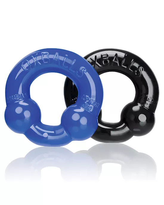 Oxballs Ultraballs Cock Rings - Black/Clear Pack of 2