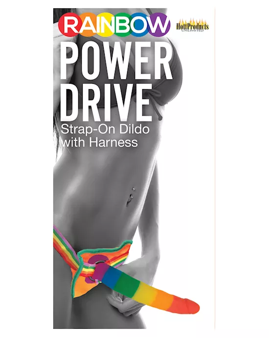Rainbow 7" Strap On Dildo w/Harness