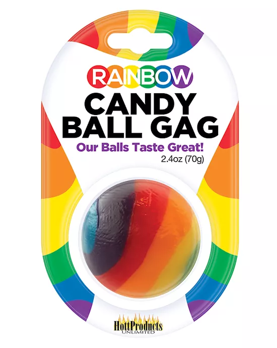 Rainbow Candy Ball Gag - Strawberry