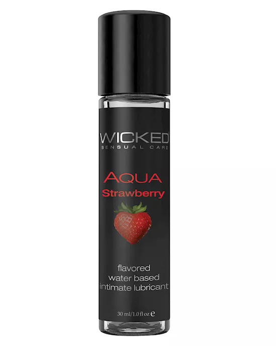Wicked Sensual Care Aqua Water Based Lubricant - 1 Oz Strawberry