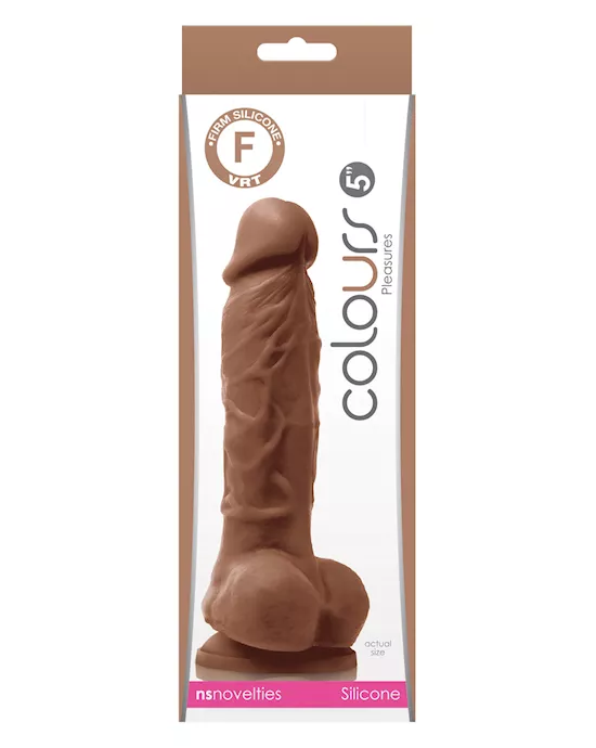 Colours Pleasures 5" Dildo W/ Suction Cup - Brown