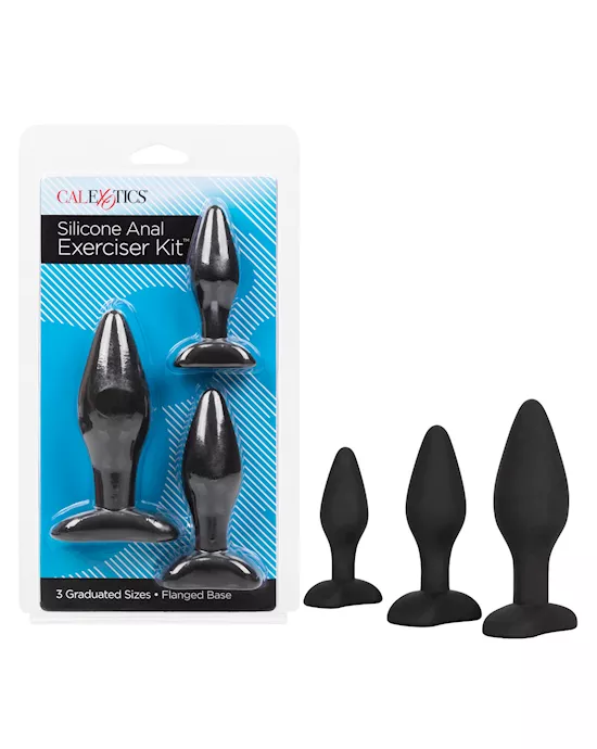 Silicone Anal Exerciser Kit - Black