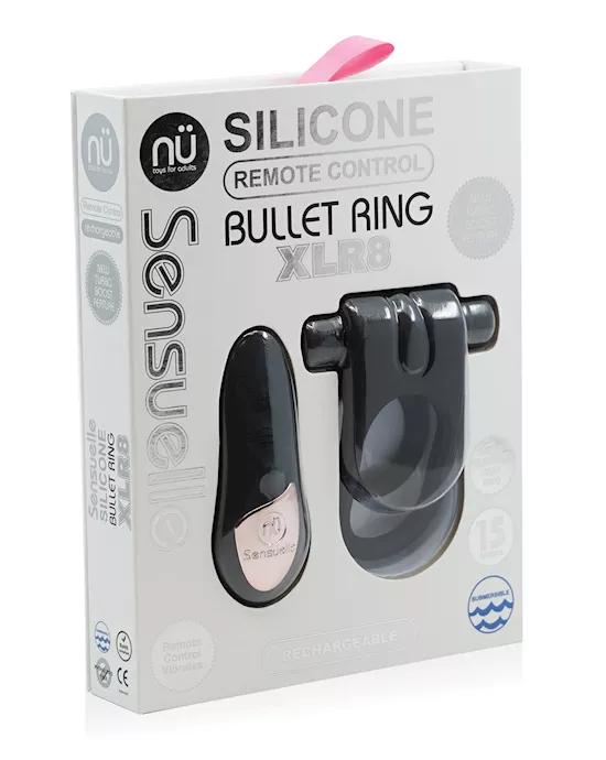 Nu Sensuelle Silicone Remote Control Xlr8 Turbo Boost Bullet Ring - Black