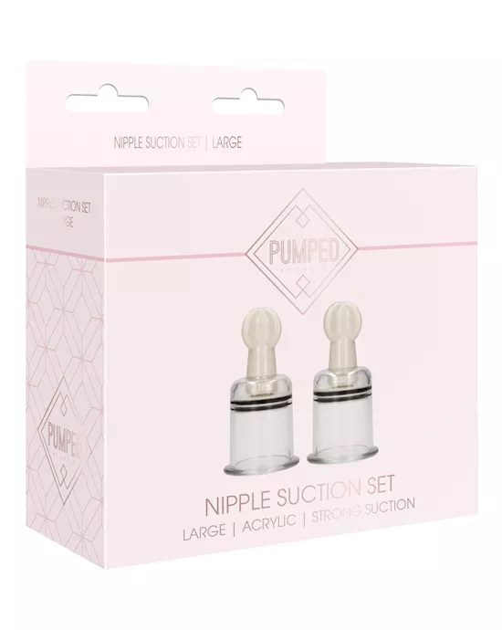 Shots Pumped Nipple Suctions Set - Large Clear