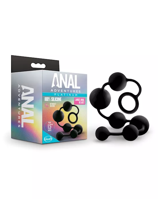 Blush Anal Adventures Platinum Silicone Anal Beads - Large Black