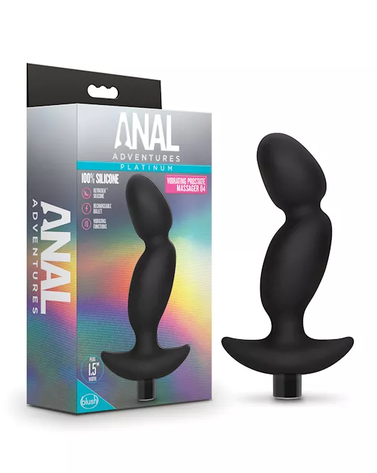 Blush Anal Adventures Platinum Silicone Vibrating Prostate Massager 04&nbsp;- Black