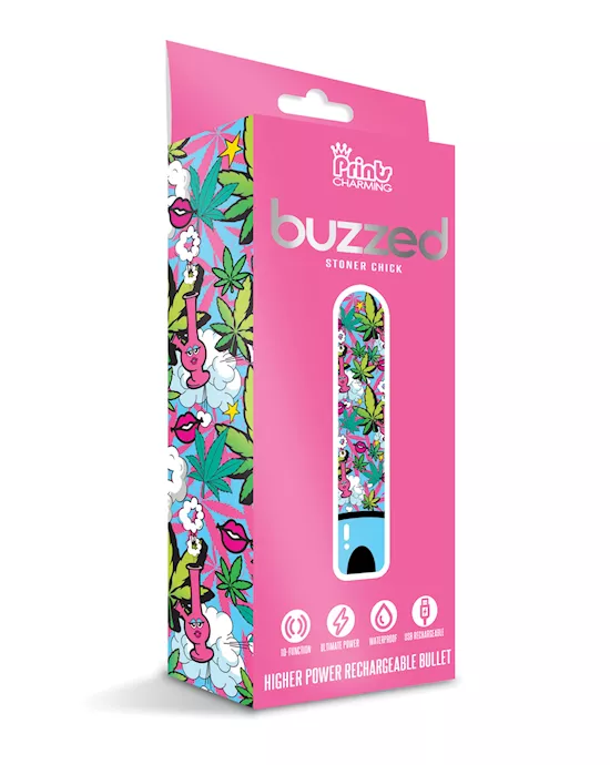Buzzed 3.5" Rechargeable Bullet - Stoner Chick Blue