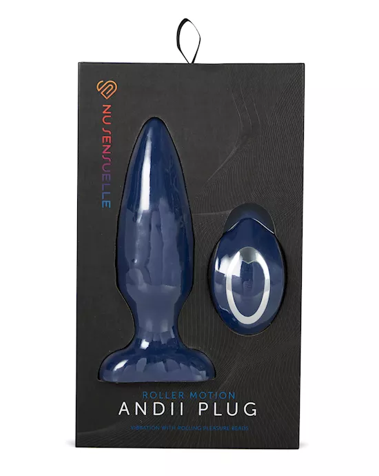 Nu Sensuelle Andii Vertical Roller Motion Butt Plug - Navy